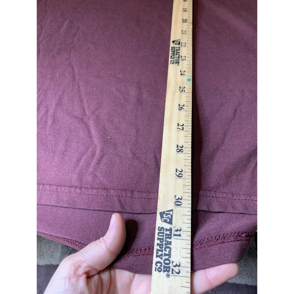 Mens Large  ARIAT Rebar Burgundy Pocket‎ Tshirt Short Sleeve - Picture 6 of 6